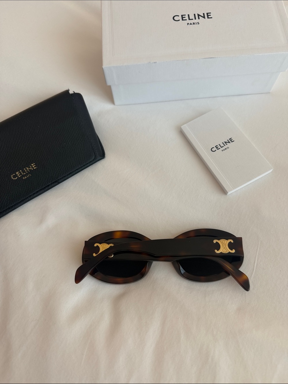 Celine Tortoiseshell Sunglasses with Gold Triomphe Accent - Picture 5 of 7
